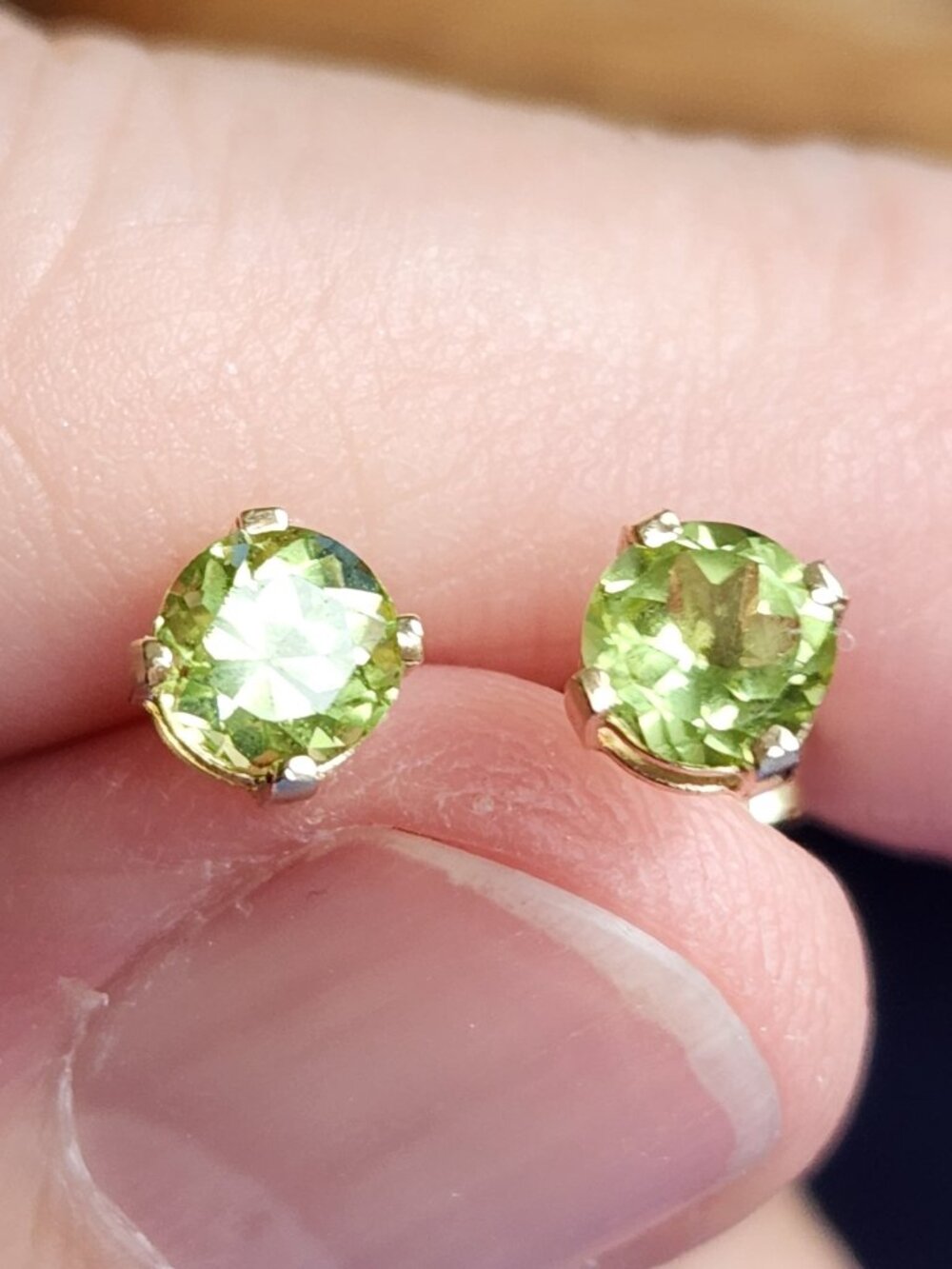 Peridot Stud Earrings - August Birthstone